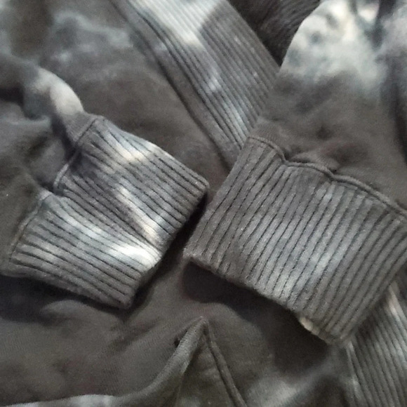 JoyLab Women's French Terry Tie-Dye Black Oversized Cardigan S - Picture 5 of 7